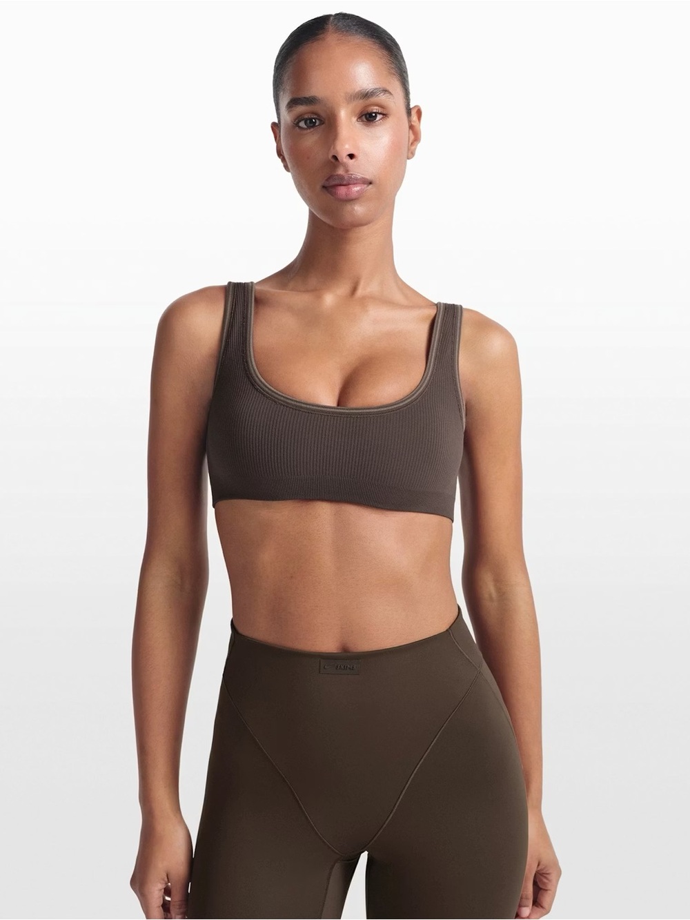 Nike SKIMS NWT Ribbed Seamless MICRO Scoop bra COLOR PHEOIX/TRUFFLE SIZE XL